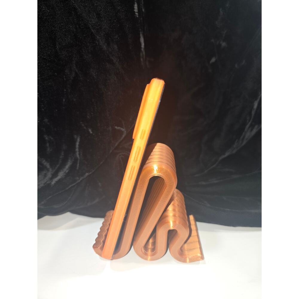 3D Printed Cell Phone Stand - Bronze Color